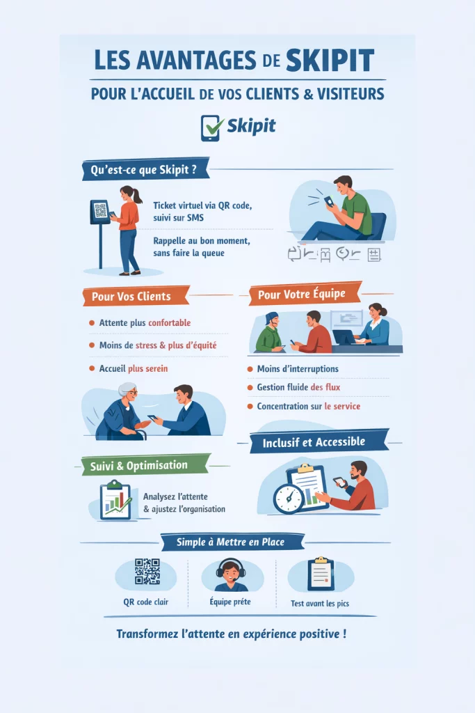 avantages à utiliser Skipit pour l’accueil de ses clients et visiteurs