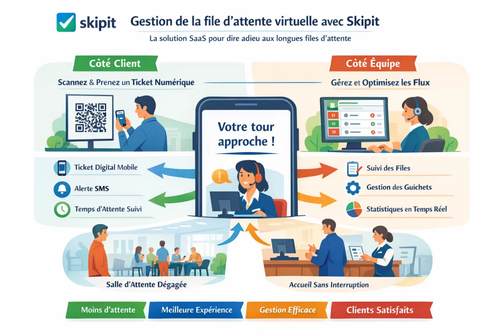Skipit la plateforme SaaS spécialiser dans la file d’attente virtuelle