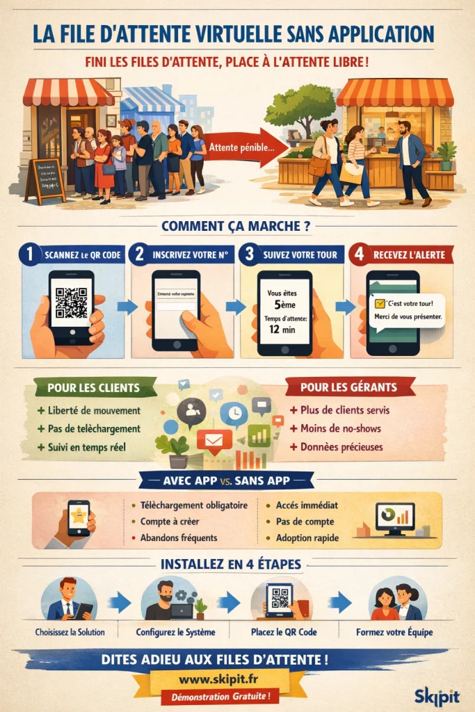 File d'attente virtuelle sans application