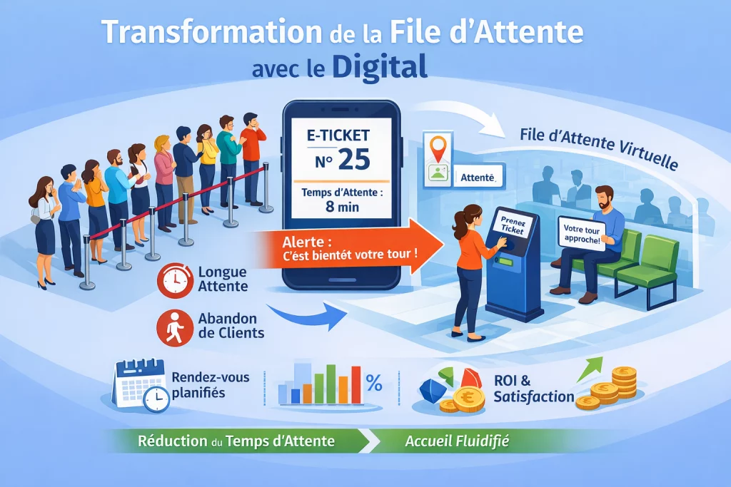 Transformation de la file d’attente avec le digital